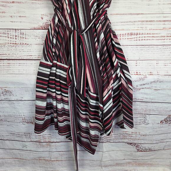 Lane Bryant Faux Wrap Asymmetrical Stretch Dress 26/28 Red Pink Casual Party NWT - Picture 5 of 12